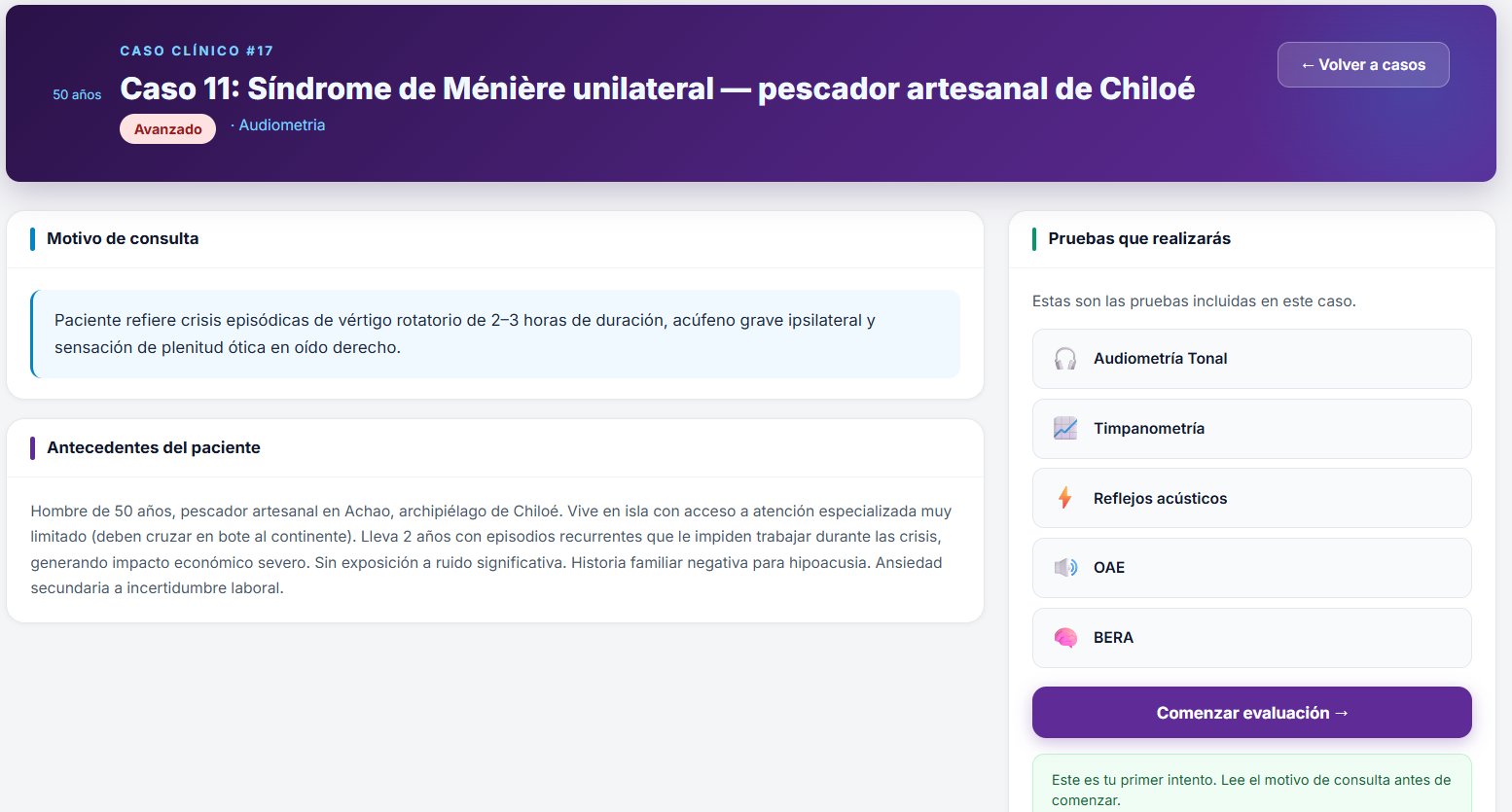 Caso clínico creado por un docente en Akusti